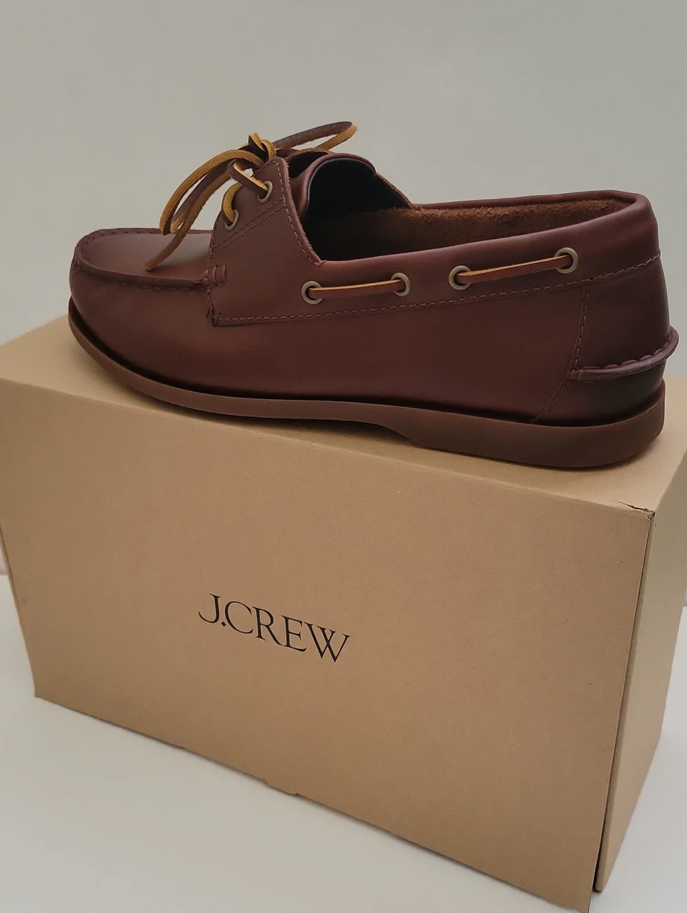 J. Crew Men’s Brown Leather Boat Shoes